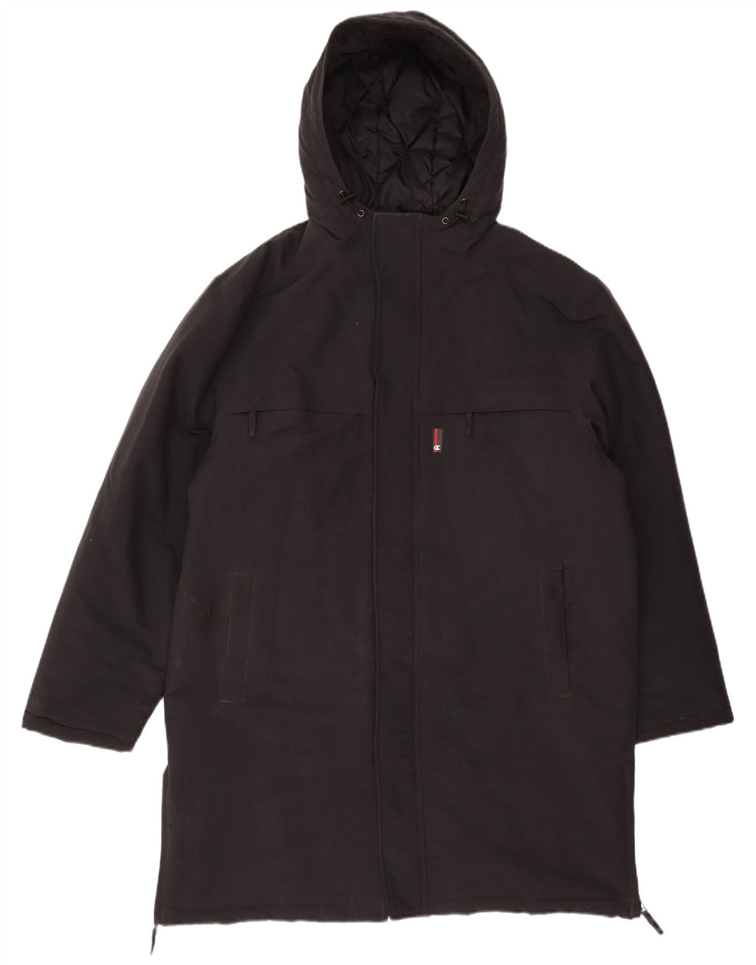 Champion Herren-Mantel mit Kapuze, gepolstert, UK 40, Größe L, Schwarz, Polyamid