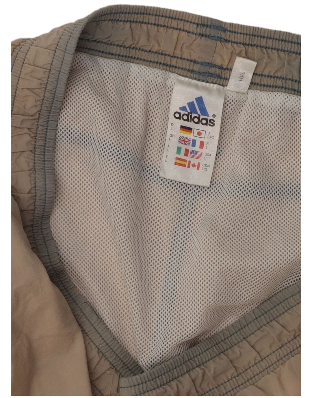 ADIDAS Herren Graphic Sport Shorts Large Beige Colourblock Polyester