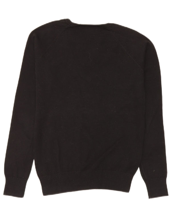 Zara Damen-Pullover mit V-Ausschnitt, Gr. 14, mittelschwarz, Baumwolle