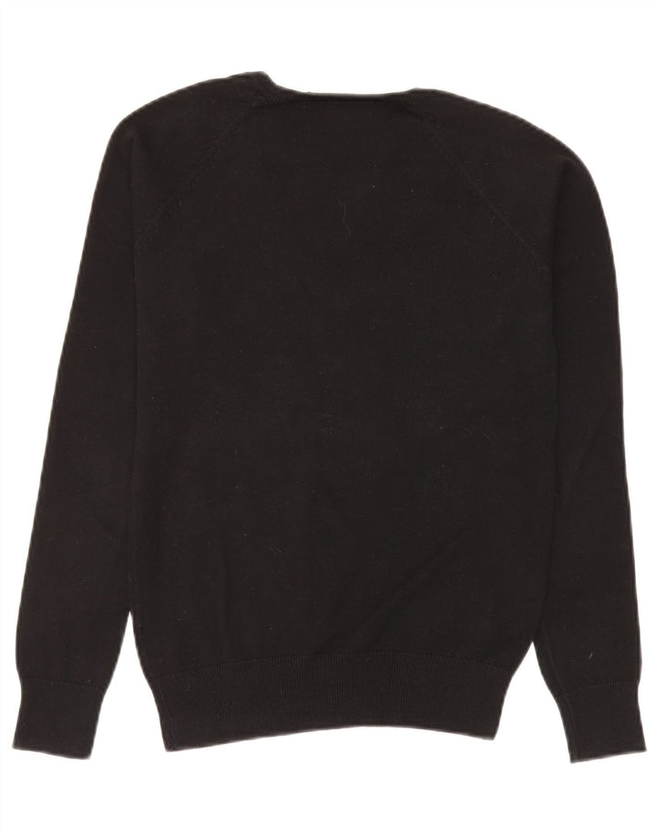 Zara Damen-Pullover mit V-Ausschnitt, Gr. 14, mittelschwarz, Baumwolle
