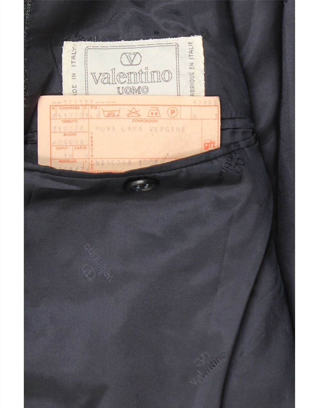 Valentino Herren-Blazer mit 2 Knöpfen, IT 46, klein, Marineblau gestreift