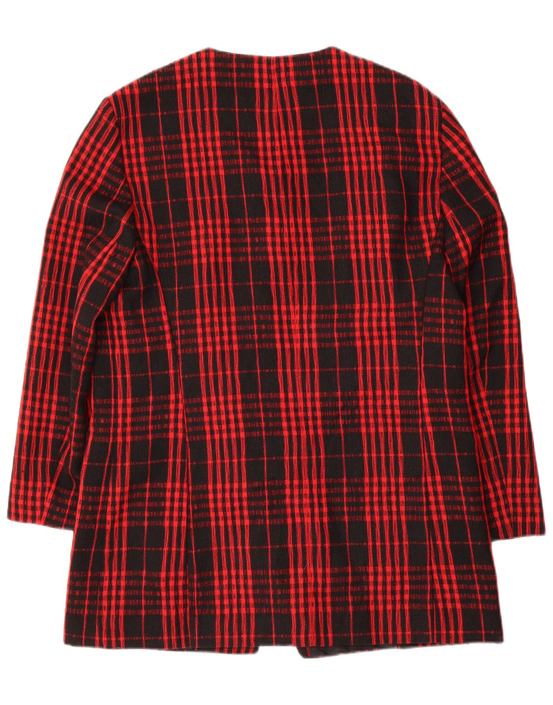 Gerry Weber Damen-Blazerjacke mit 7 Knöpfen, UK 12, mittelrot karierte Wolle