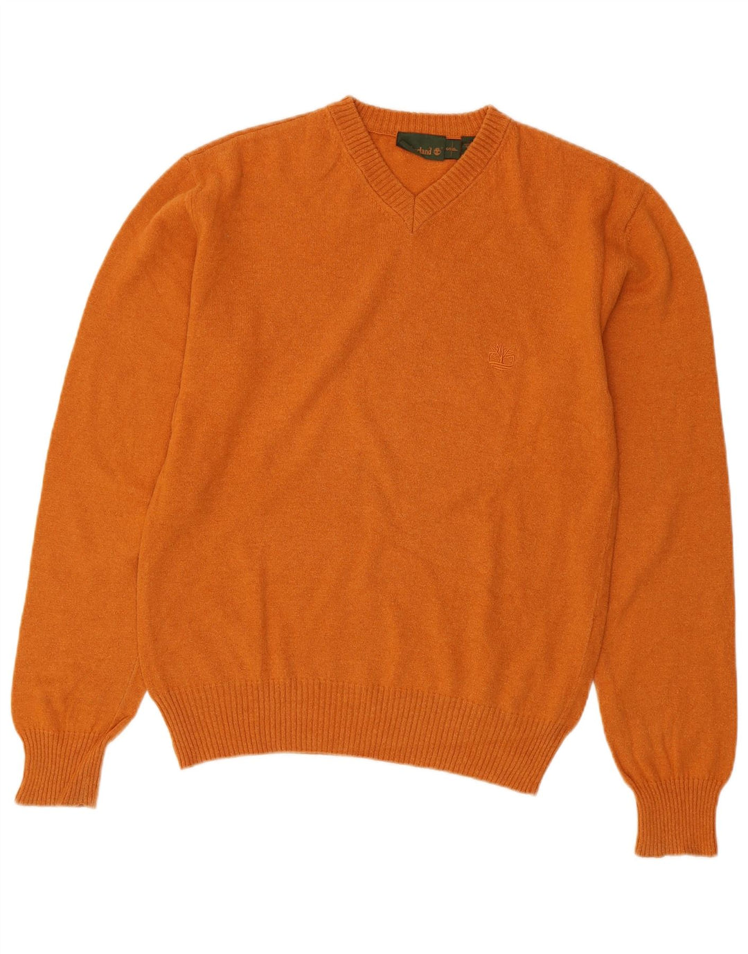 TIMBERLAND Herren-Pullover mit V-Ausschnitt, kleine orangefarbene Wolle