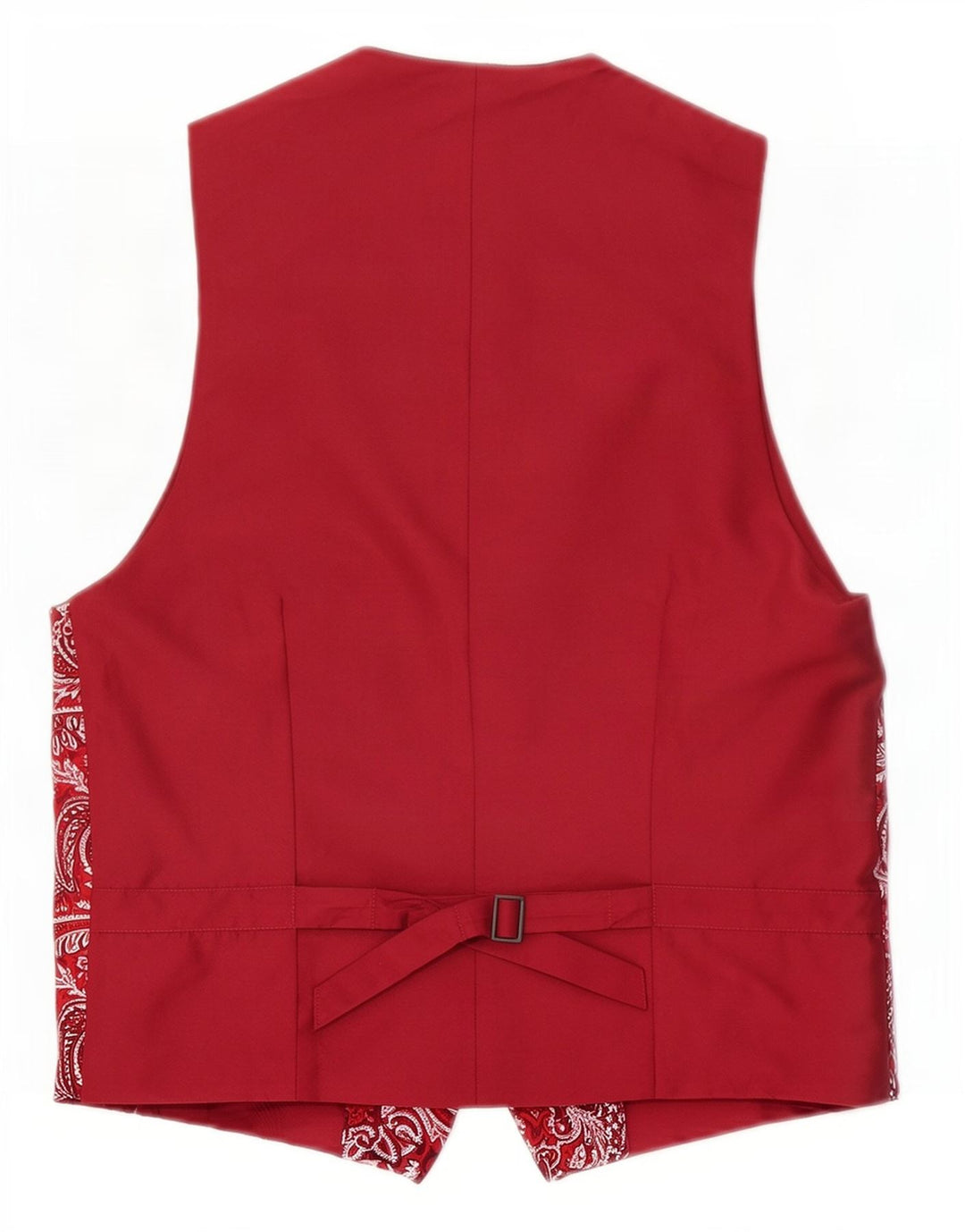 Vintage Herrenweste, kleine rote Paisley-Seide