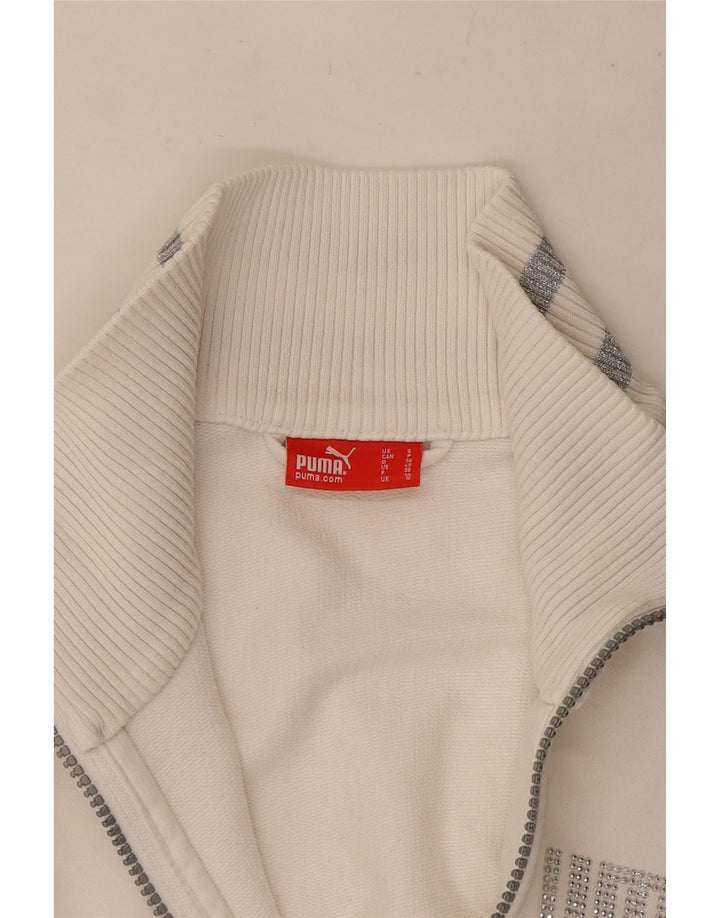 Puma Damen Trainingsanzug Top Jacke UK 10 Small Weiß