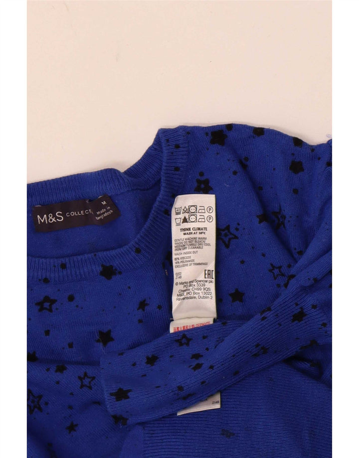 Marks & Spencer Damen-Pullover mit abstraktem Muster und U-Boot-Ausschnitt, Gr. 14, Medi