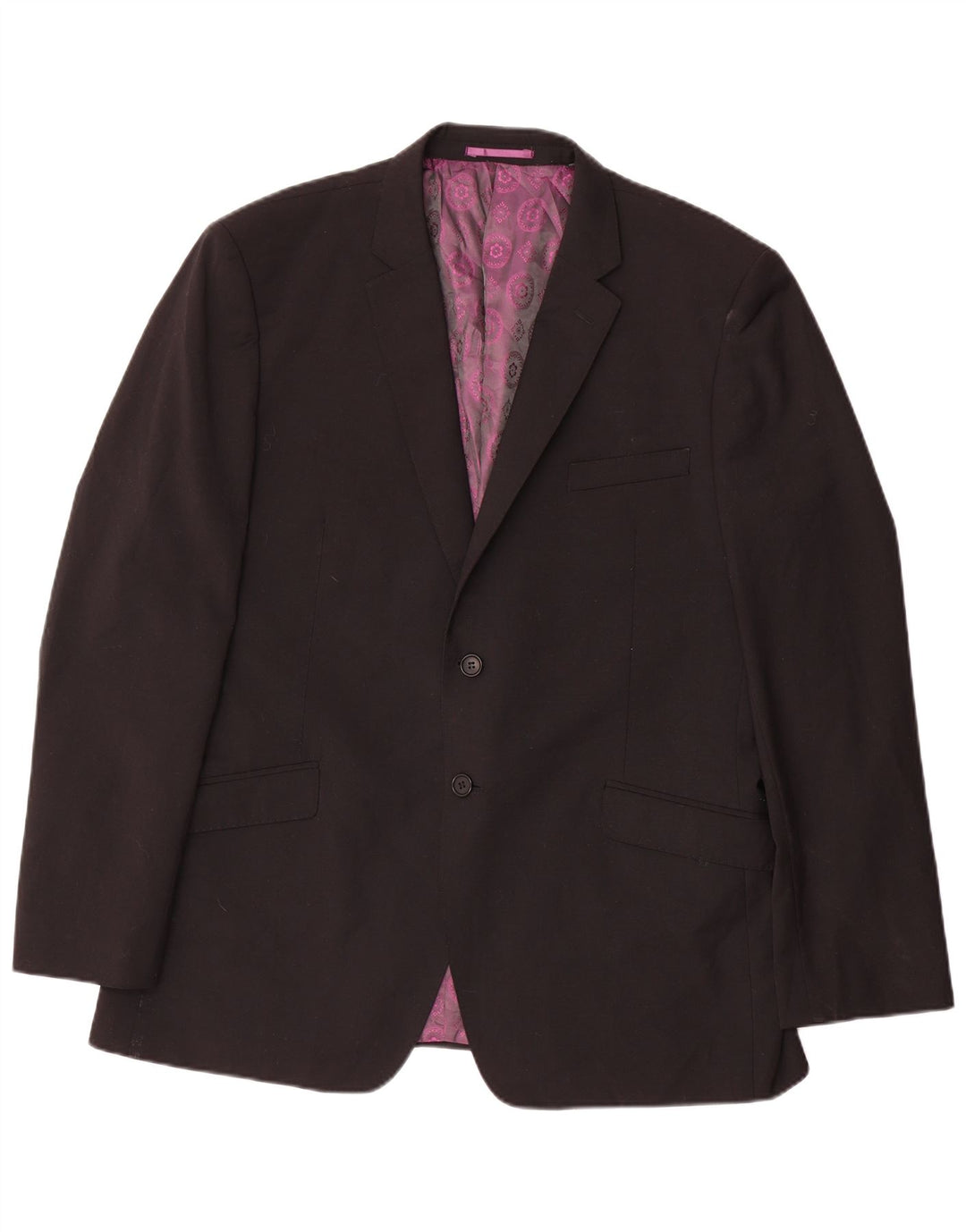 Ted Baker Herren-Blazer, lang, 2 Knöpfe, reguläre Passform, UK 44, 2XL, schwarze Wolle