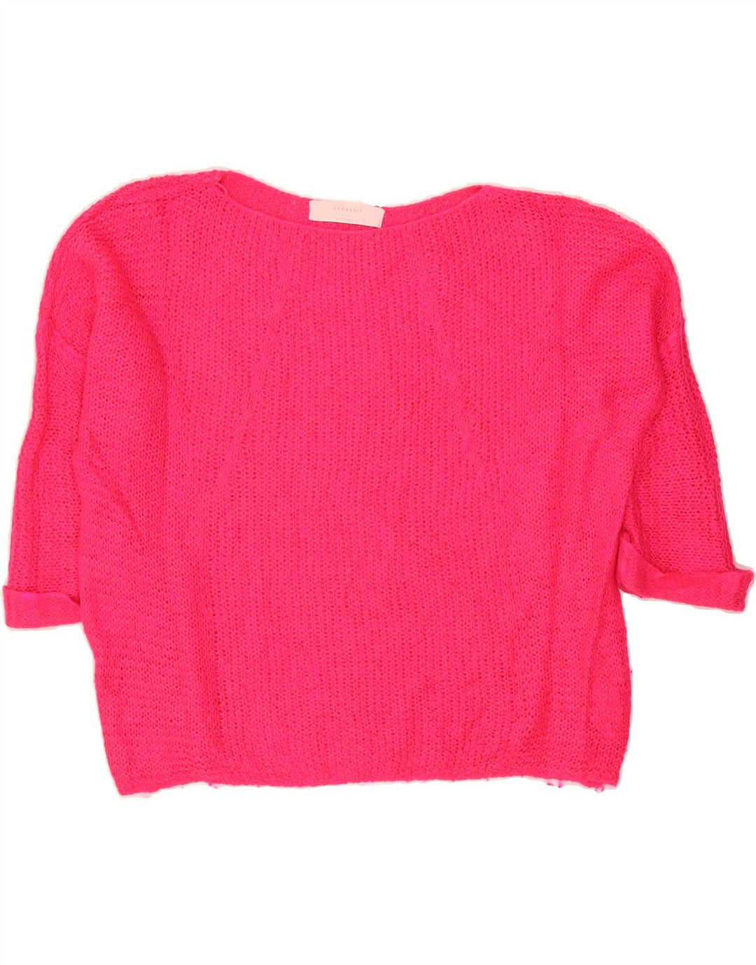 ZARA Womens Oversized Boat Neck Jumper Sweater UK 14 Medium Pink Vintage Zara and Second-Hand Zara from Messina Hembry 