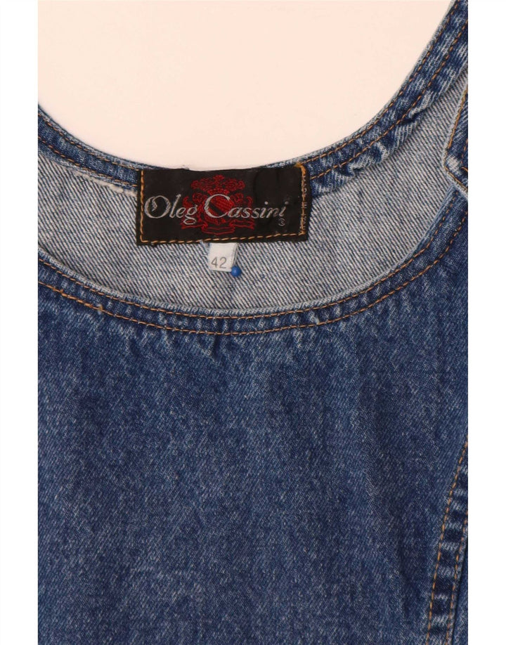 Oleg Cassini Damen Ärmelloses Jeanskleid IT 42 Mittelblau