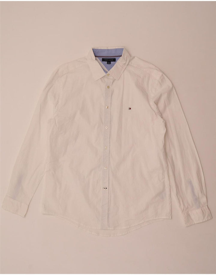 Tommy Hilfiger Herrenhemd XL, weiße Baumwolle