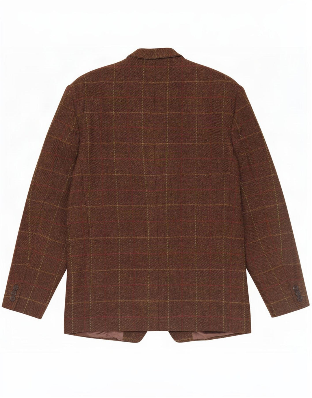 Vintage Herren-Blazer mit 2 Knöpfen, IT 50, große braune Karo-Schurwolle