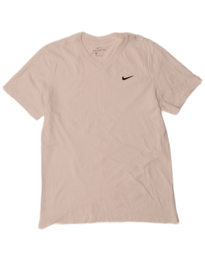 Nike Herren T-Shirt Top aus mittelweißer Baumwolle