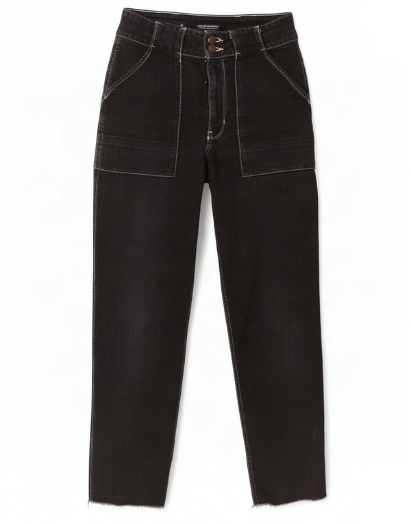 Hollister Damen Mom Straight Jeans US 5 Medium W27 L27 Schwarz