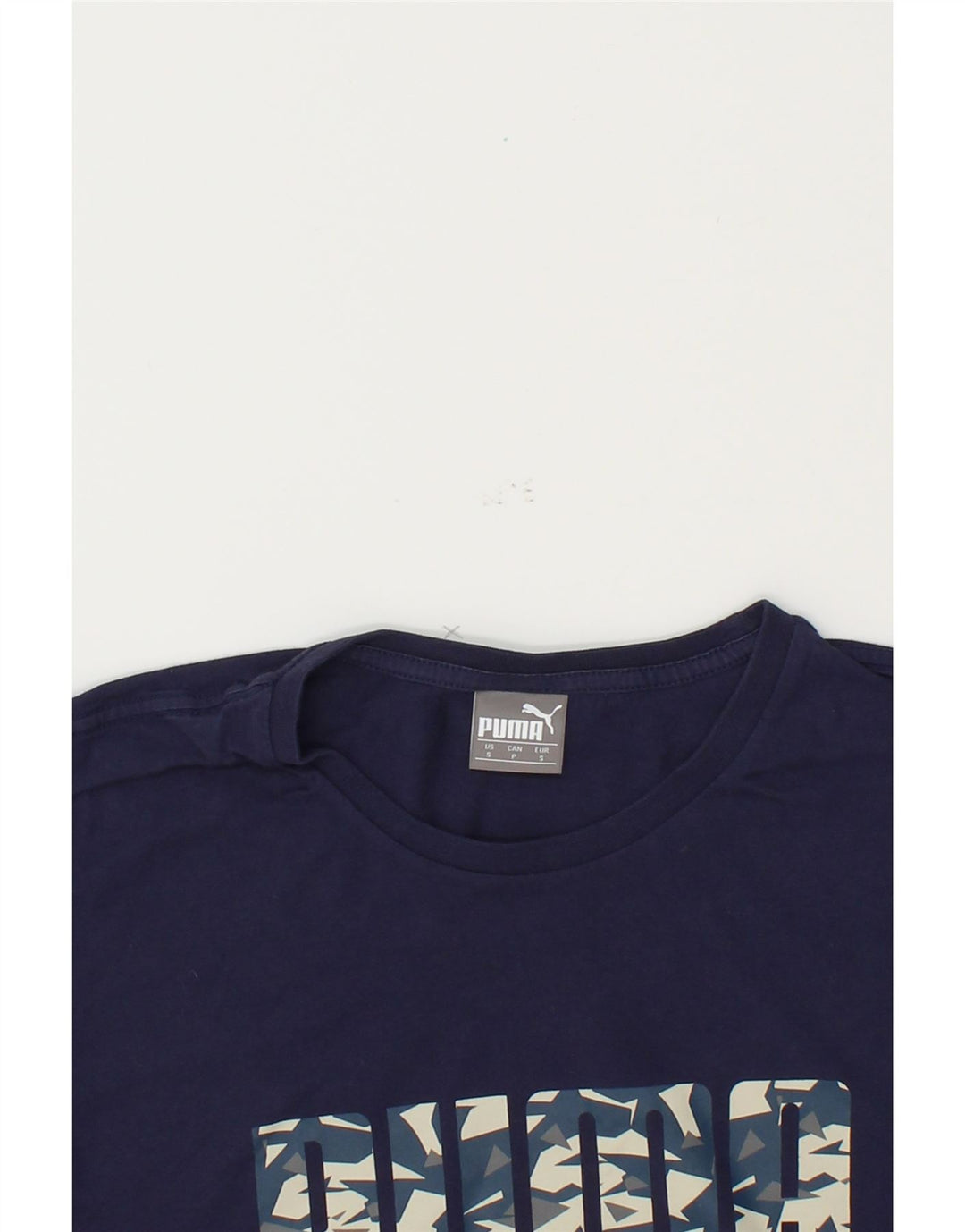 PUMA Mens Graphic T-Shirt Top Small Navy Blue Cotton Vintage Puma and Second-Hand Puma from Messina Hembry 