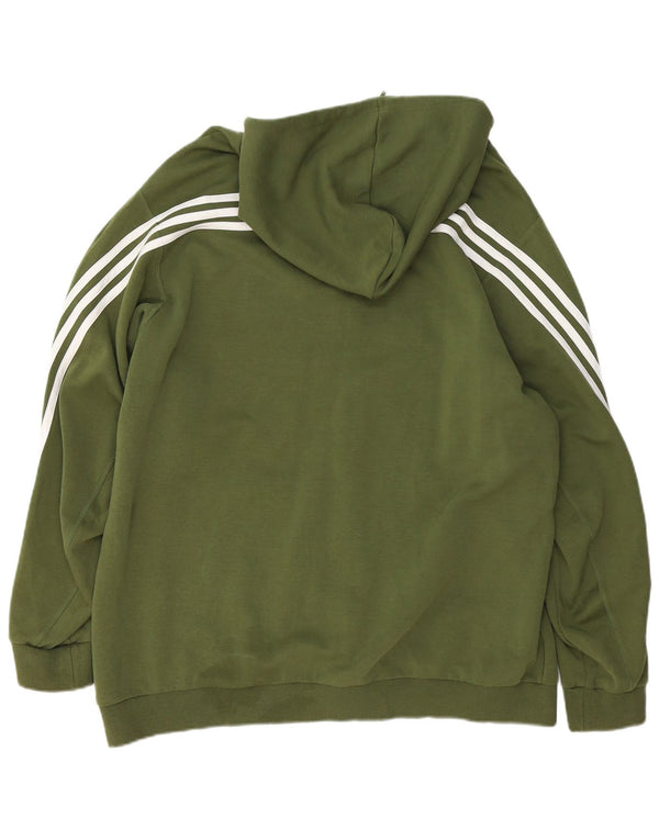 Adidas Herren Zip Hoodie Pullover 2XL Khaki Baumwolle