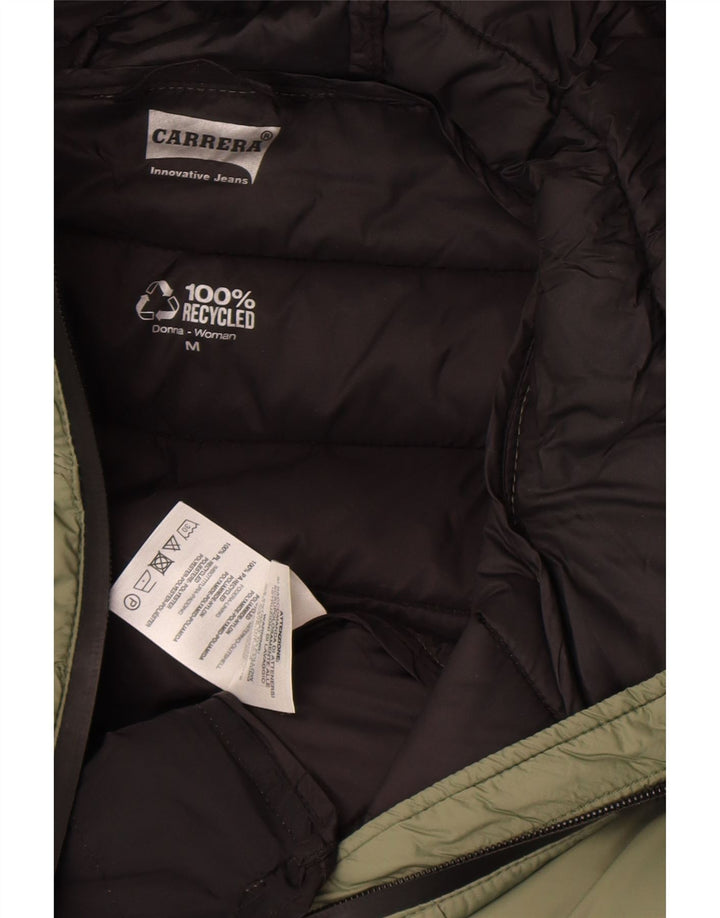 Carrera Wattierte Damenjacke mit Kapuze, UK 14, Medium Khaki, Polyamid
