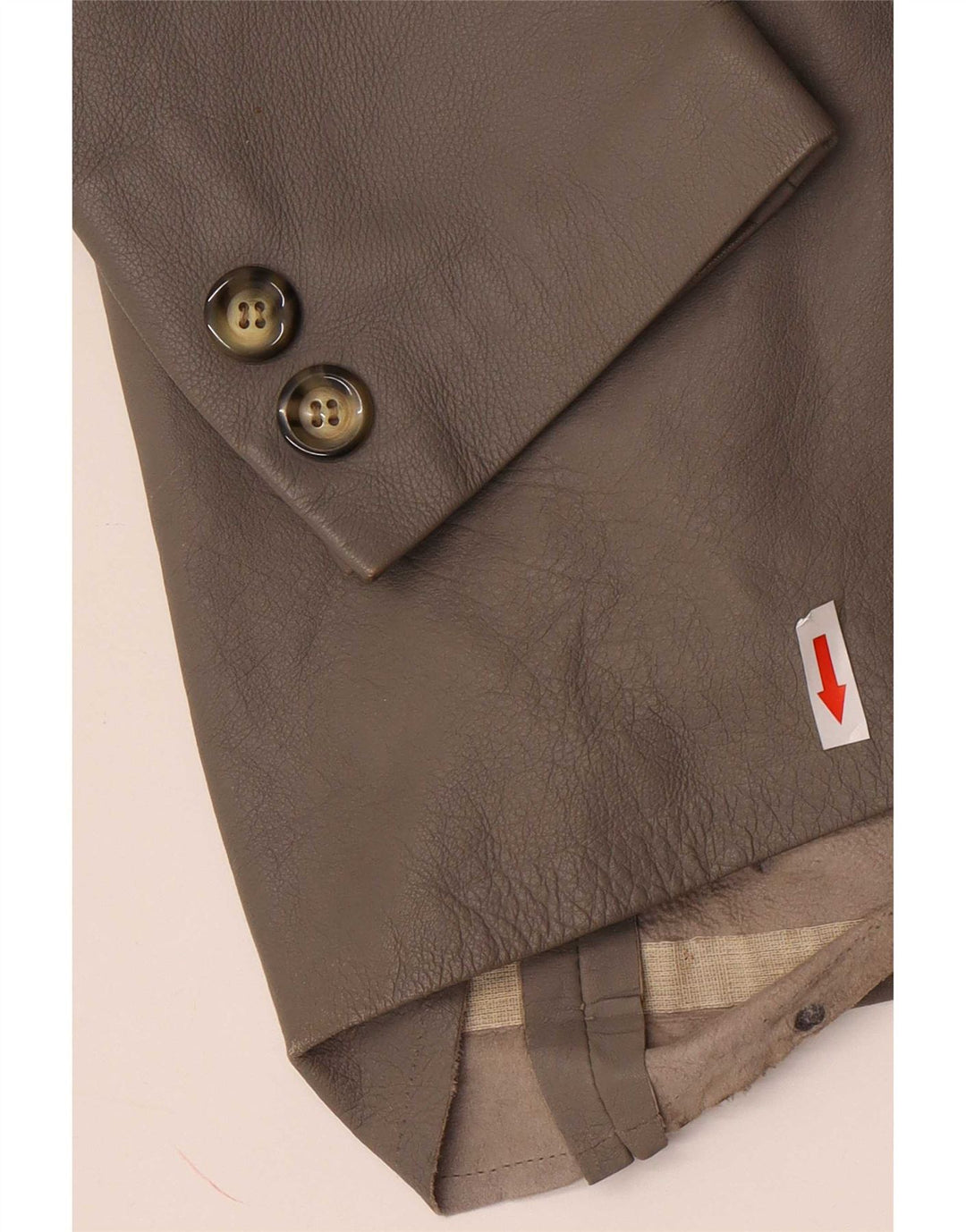 Vintage Damen 1 Knopf Leder Blazer Jacke IT 48 XL Grau