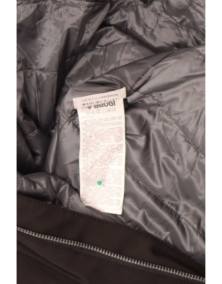 Brugi wattierte Herrenjacke mit Kapuze, UK 40, Größe L, Schwarz, Colourblock-Polyester