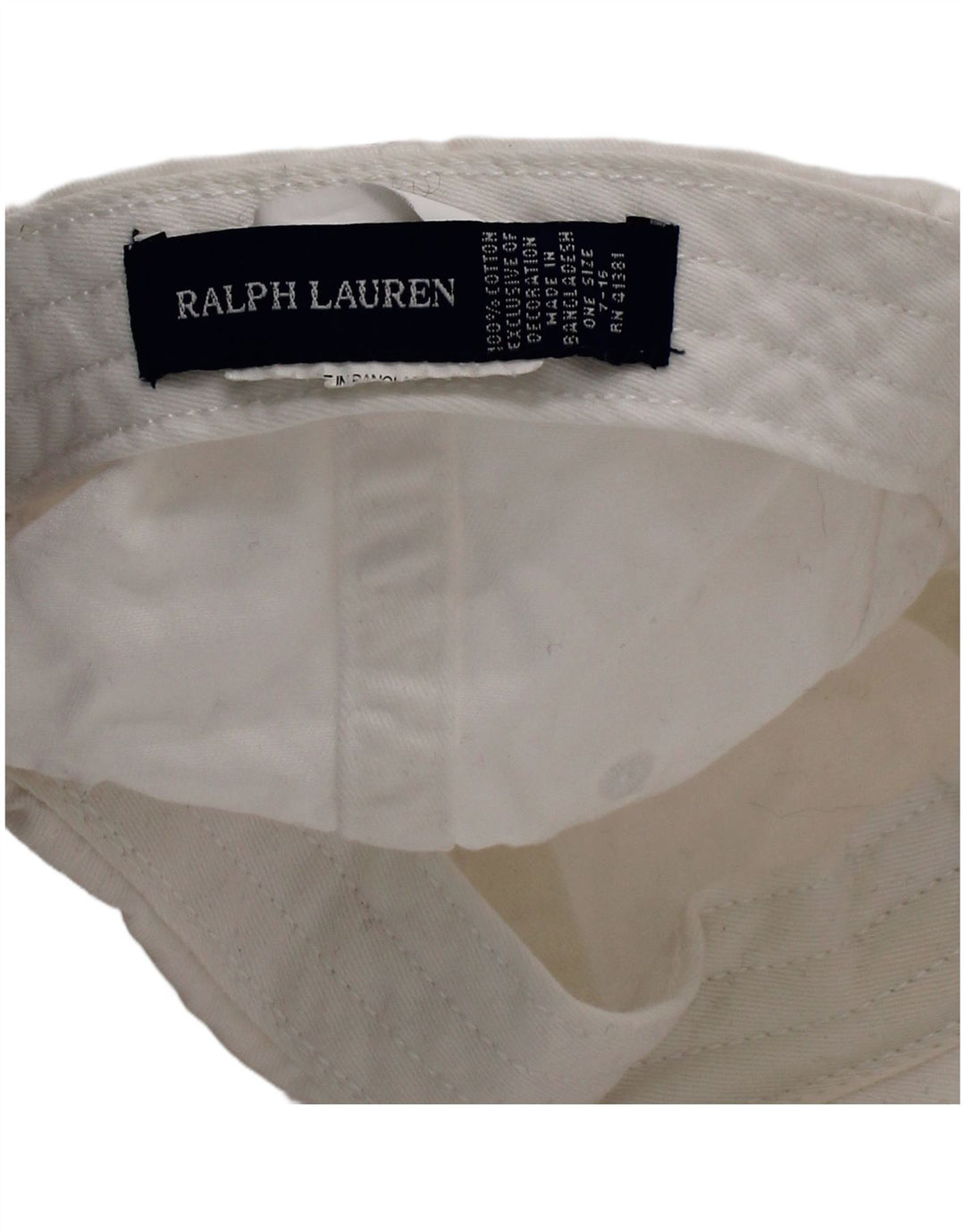 Ralph Lauren Baseballkappe für Jungen, Einheitsgröße, weiße Baumwolle