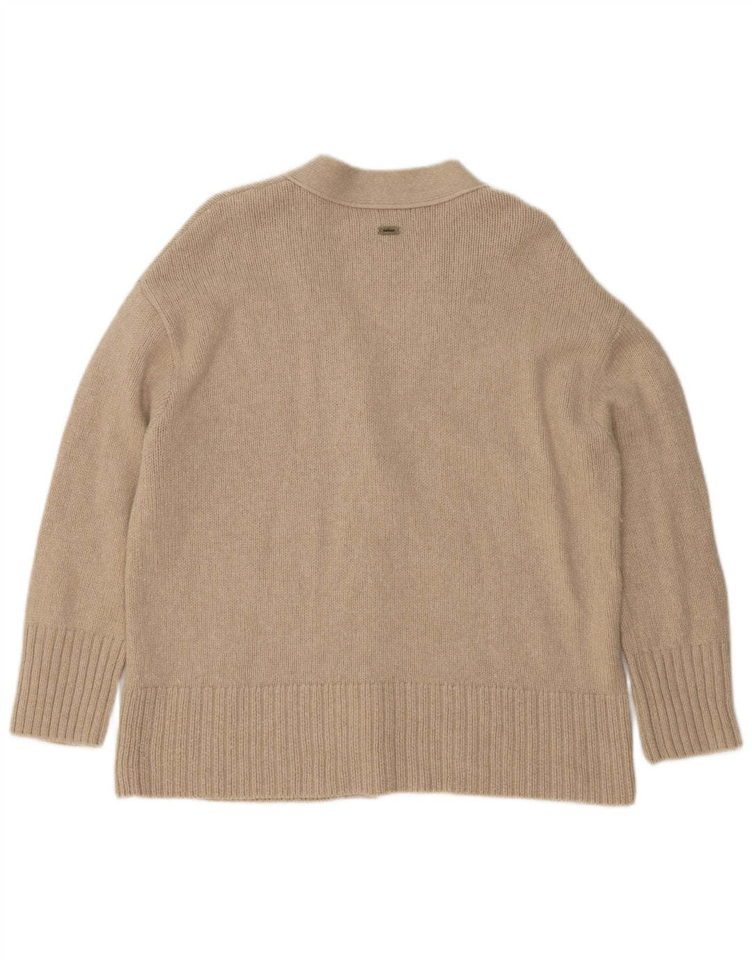 Barbour Damen-Strickjacke in Übergröße, Gr. 10, Größe S, Beige, Baumwolle