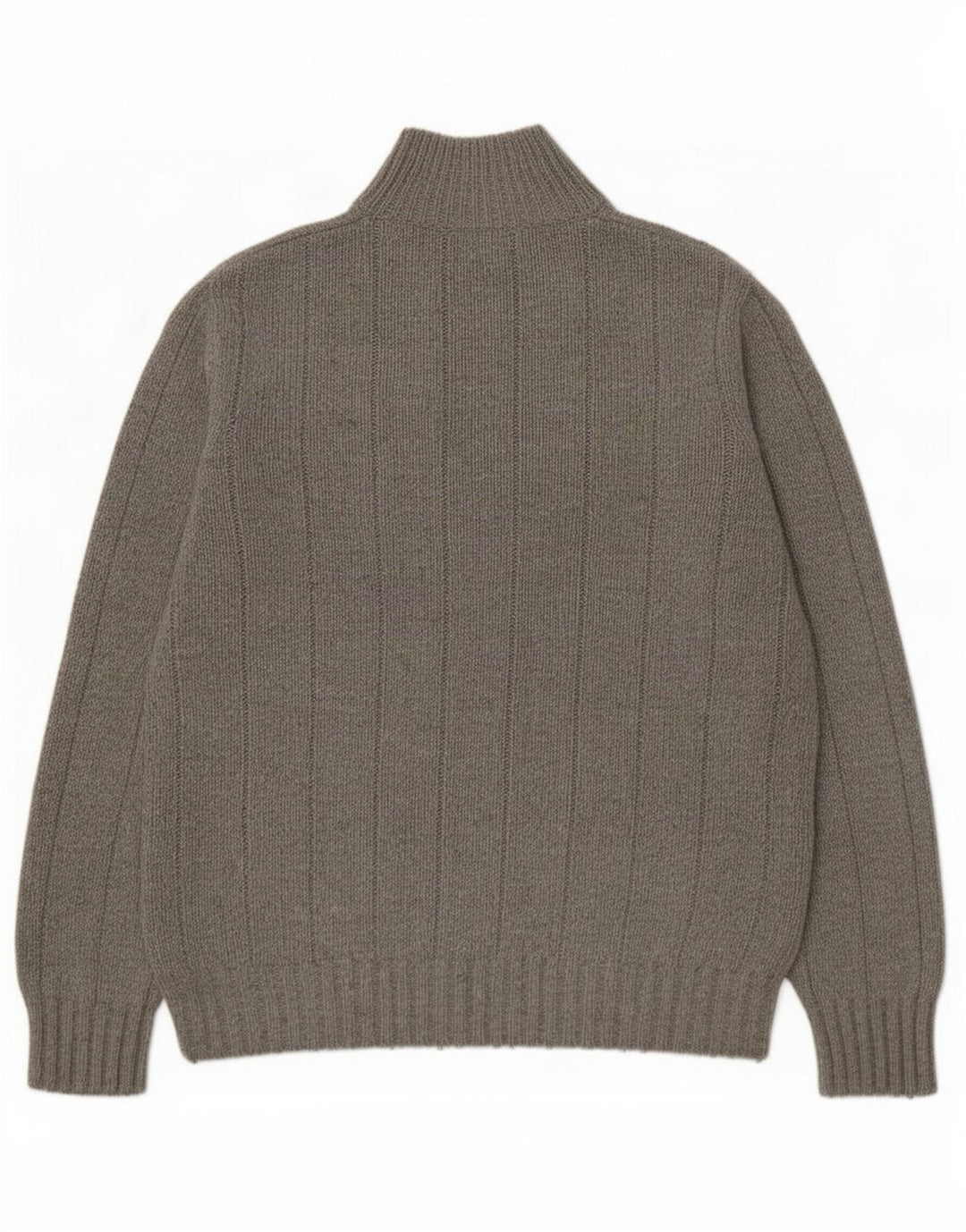 Marks & Spencer Herren-Pullover mit Knopfkragen, mittelgraue Viskose