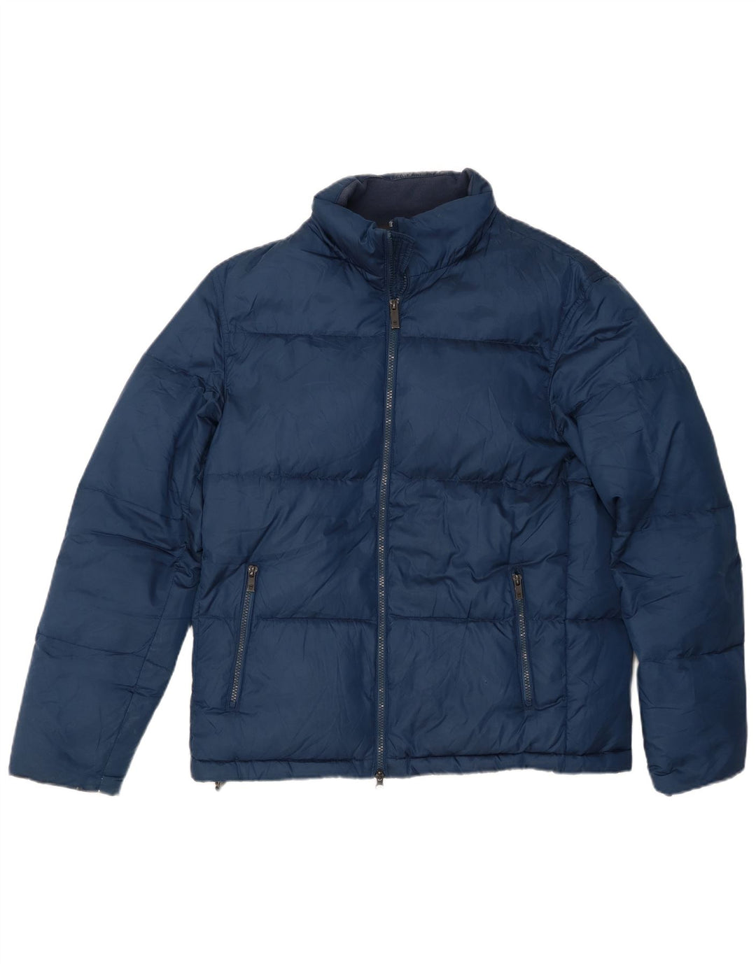 Massimo Dutti Herren Wattierte Jacke UK 40 Large Marineblau Polyester