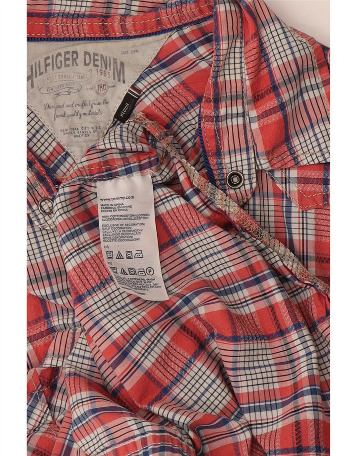 Hilfiger Denim Herren-Grafikhemd, mittelrot, kariert, Baumwolle