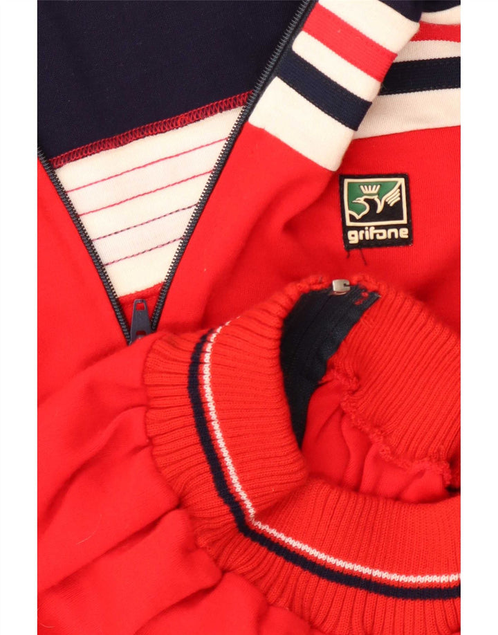 Grifone Herren-Cardigan mit durchgehendem Reißverschluss IT 50 Mittelrotes Farbblock-Acryl