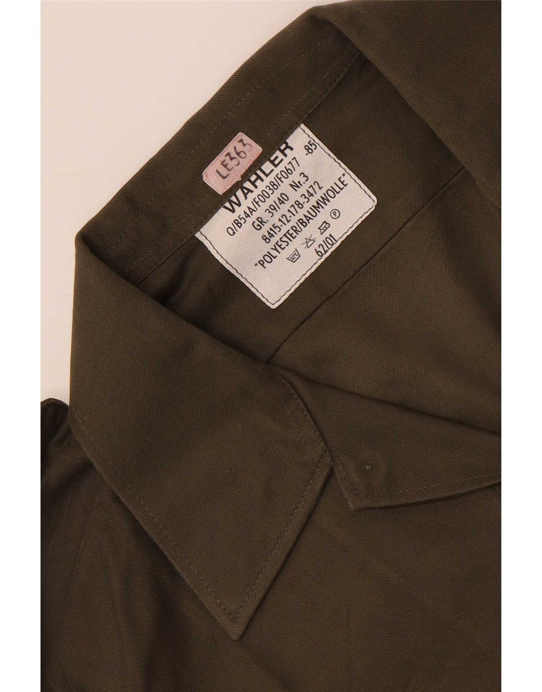 Vintage Herren Militärhemd Größe 39/40 Medium Khaki Polyester