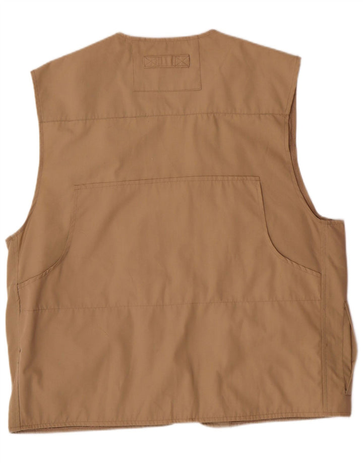 VINTAGE Herren-Utility-Gilet UK 40 Large Beige Polyester