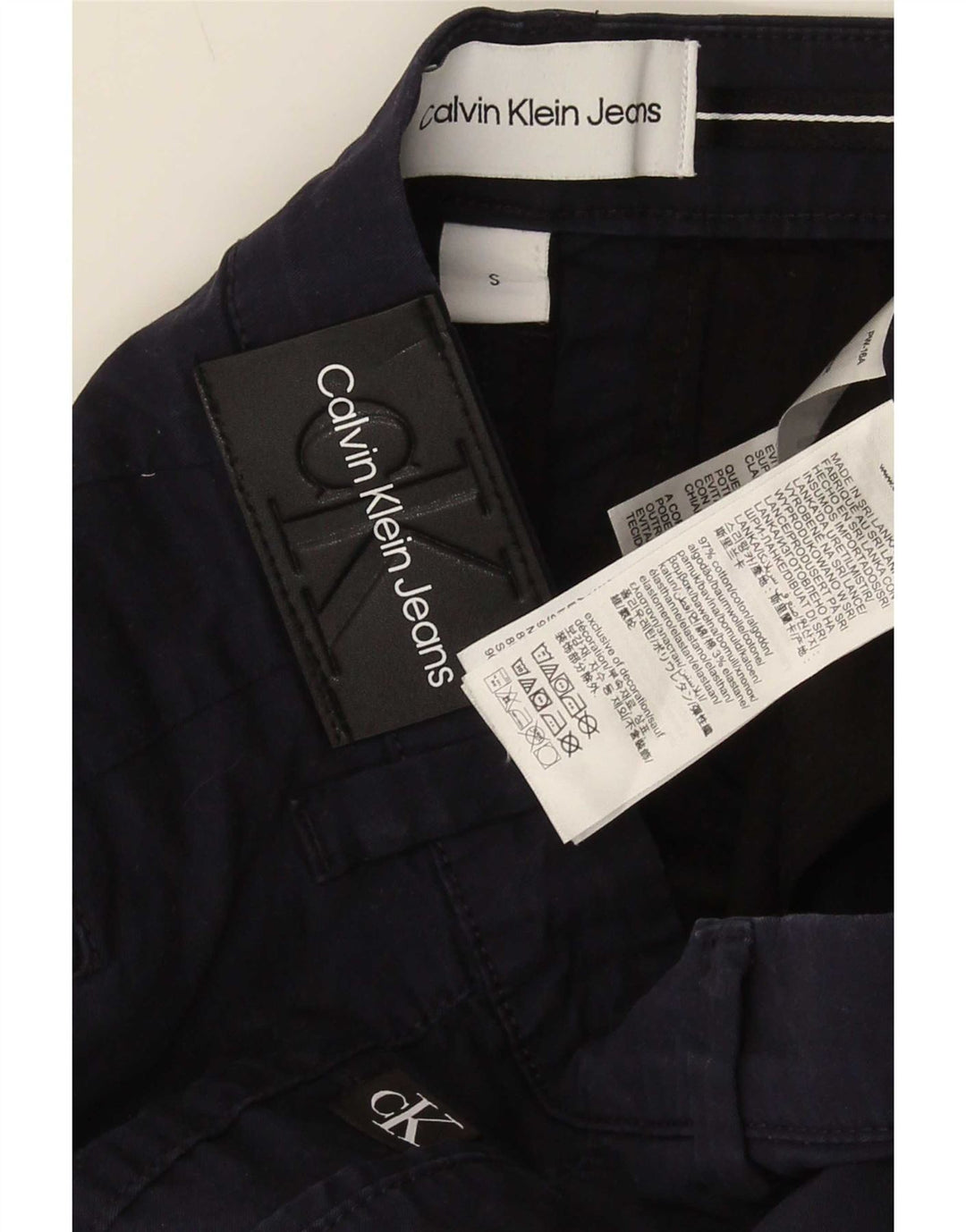 Calvin Klein Herren Chino-Shorts, Größe S, W30, Marineblau, Baumwolle