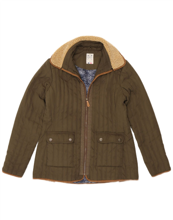 Crew Clothing Damen Wattierte Jacke UK 12 Medium Khaki Polyester