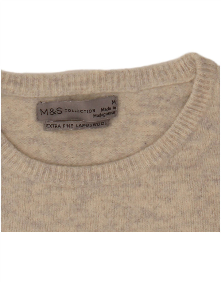 Marks & Spencer Damen-Pullover mit Rundhalsausschnitt, Gr. 14, Mittelgrau meliert