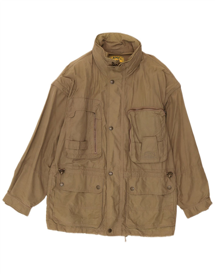 Camel Active Herren-Utility-Jacke mit Kapuze, EU 50, große Khaki-Baumwolle