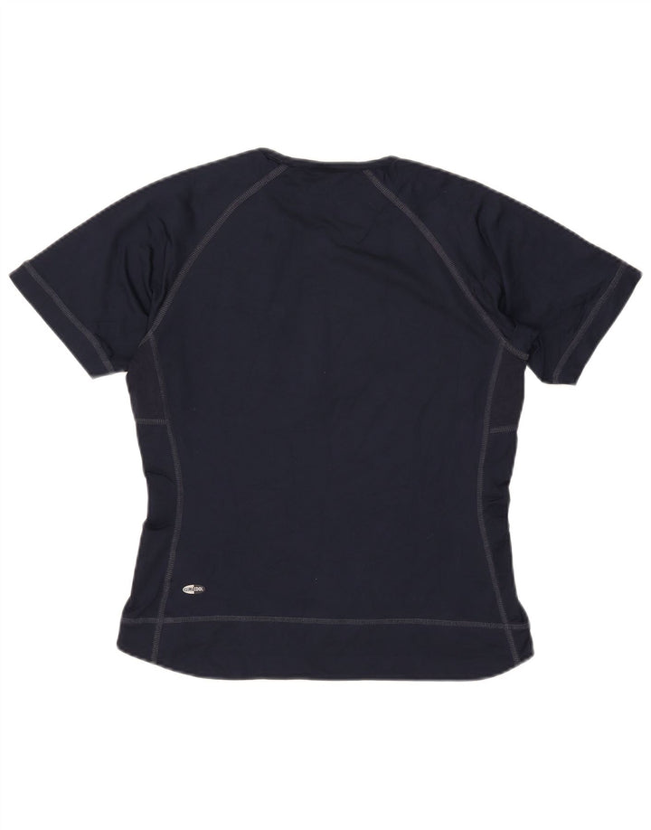 Adidas Damen Climacool T-Shirt Top UK 12 Medium Marineblau Nylon