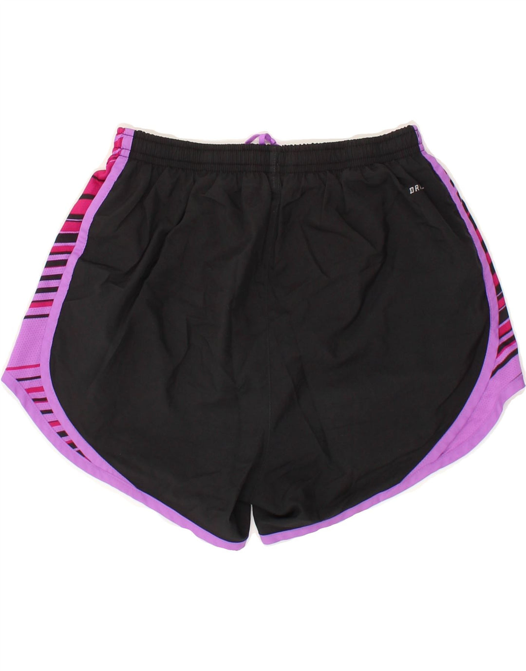 NIKE Womens Sport Shorts UK 4 XS Black Striped Polyester Vintage Nike and Second-Hand Nike from Messina Hembry 