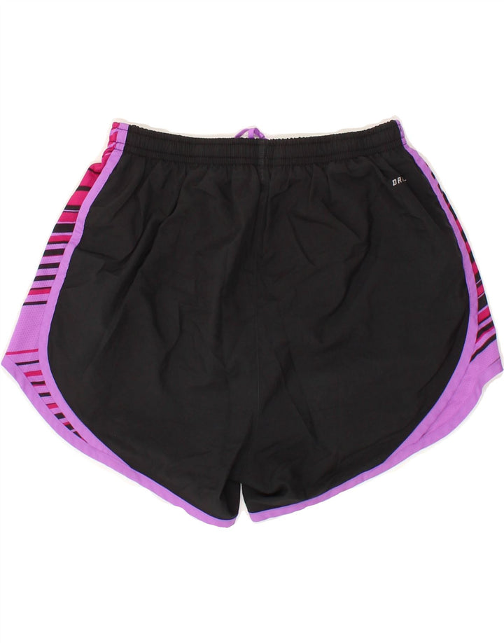 NIKE Womens Sport Shorts UK 4 XS Black Striped Polyester Vintage Nike and Second-Hand Nike from Messina Hembry 