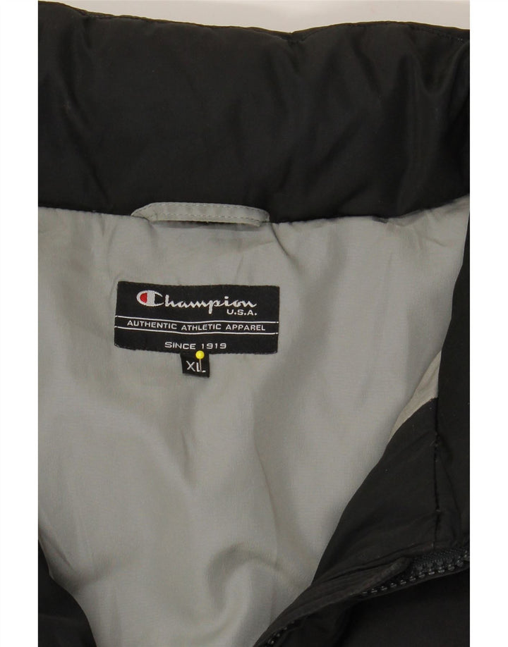CHAMPION Wattierte Damenjacke mit Kapuze, UK 18, XL, Schwarz