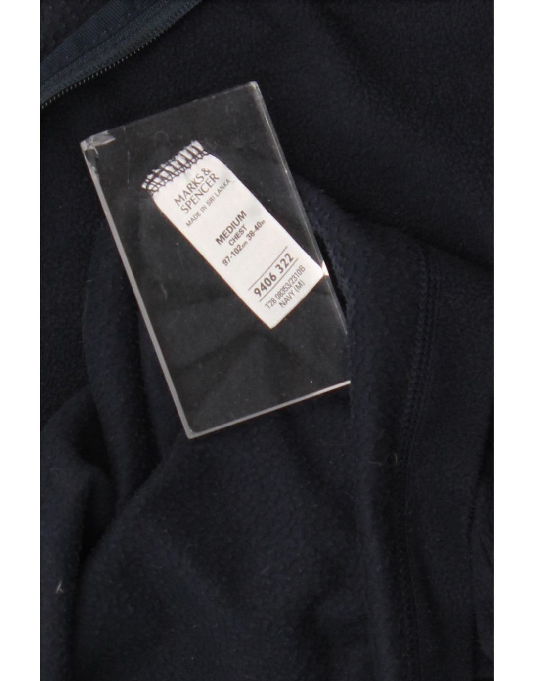 Marks & Spencer Herren-Fleecepullover mit Reißverschluss am Hals, mittelmarineblaues Polyester