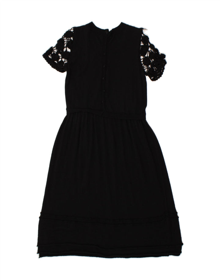 TWIN-SET Womens A-Line Dress UK 14 Large Black Wool Vintage Twin-Set and Second-Hand Twin-Set from Messina Hembry 