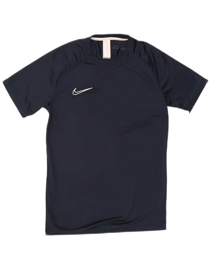 Nike Herren Dri Fit T-Shirt-Oberteil Mittelgroßes marineblaues Farbblock-Polyester