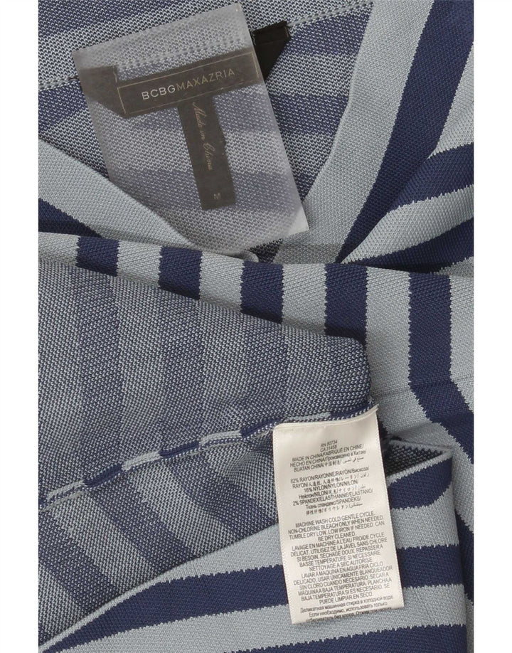 BCBGMAXAZRIA Damen Bleistiftrock Medium W26 Blau gestreifter Rayon