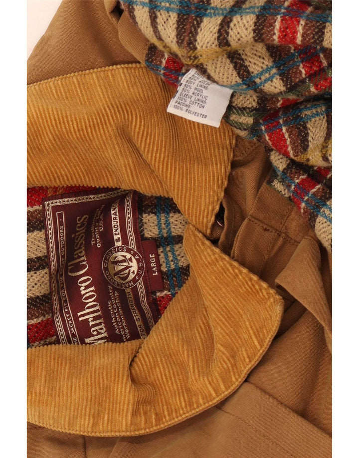 Marlboro Classics Herren Capelet-Mantel UK 40 Large Beige Baumwolle