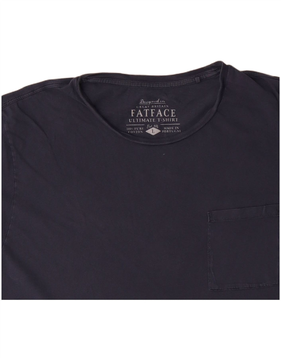 FAT FACE Herren T-Shirt Top Large Blau Baumwolle
