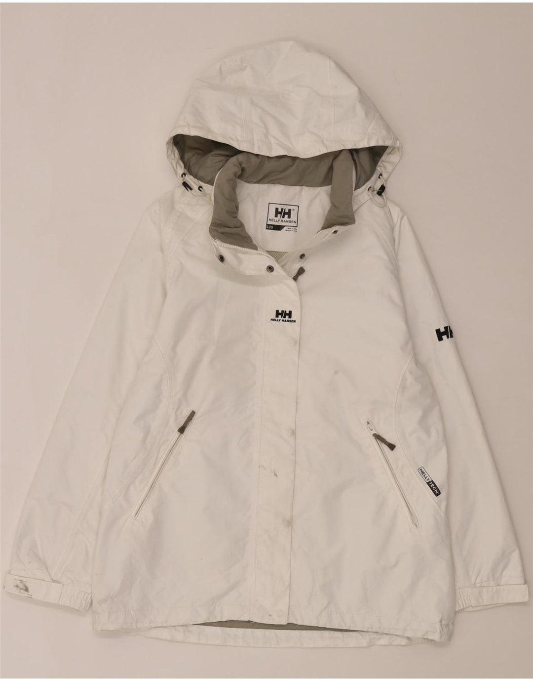 Helly Hansen Damen-Regenjacke mit Kapuze, UK 16, Größe L, Weiß, Polyester