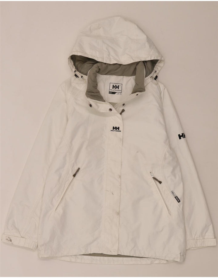 Helly Hansen Damen-Regenjacke mit Kapuze, UK 16, Größe L, Weiß, Polyester