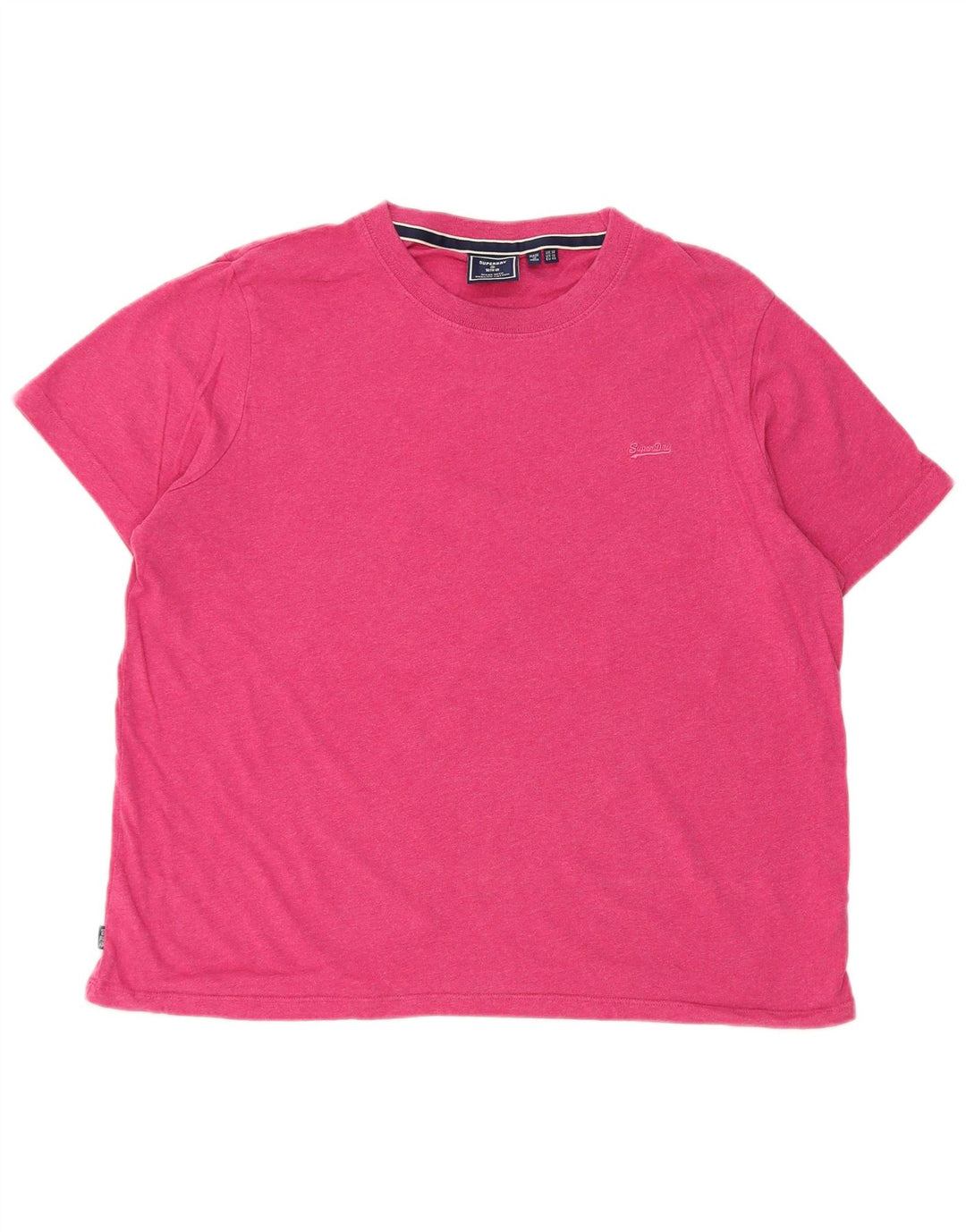 Superdry Damen T-Shirt Top UK 14 Large Rosa Baumwolle