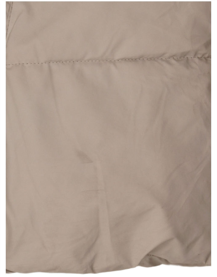 Zara Damen-Jacke mit Kapuze, wattiert, UK 16, Größe L, Weiß, Polyester