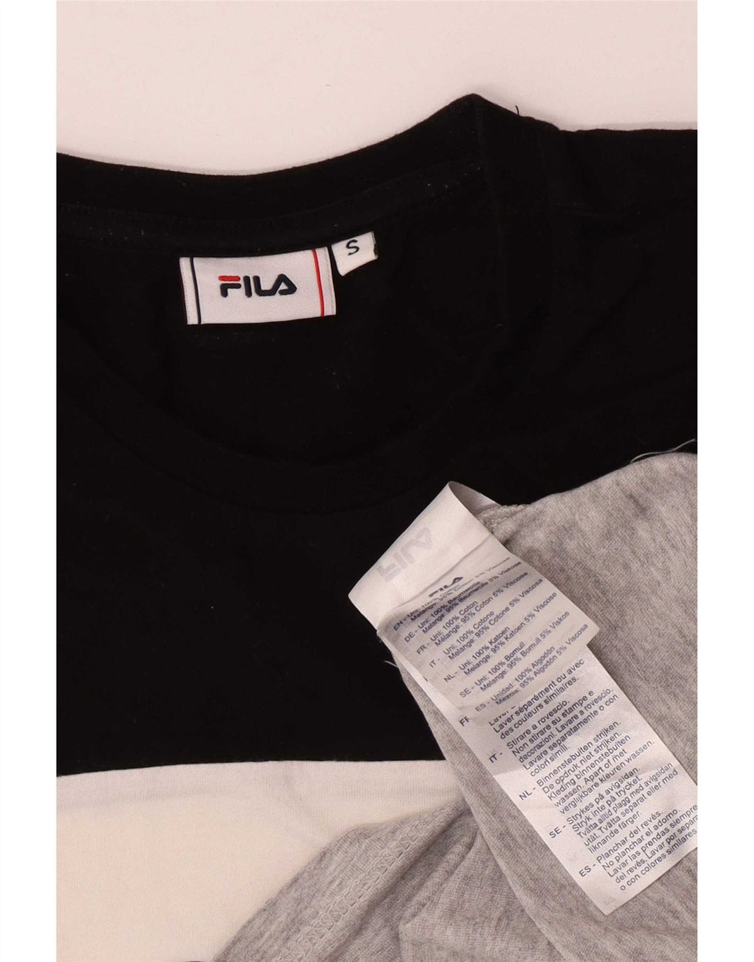 Fila Herren-T-Shirt mit Grafik, Größe S, mehrfarbig, Colourblock-Baumwolle