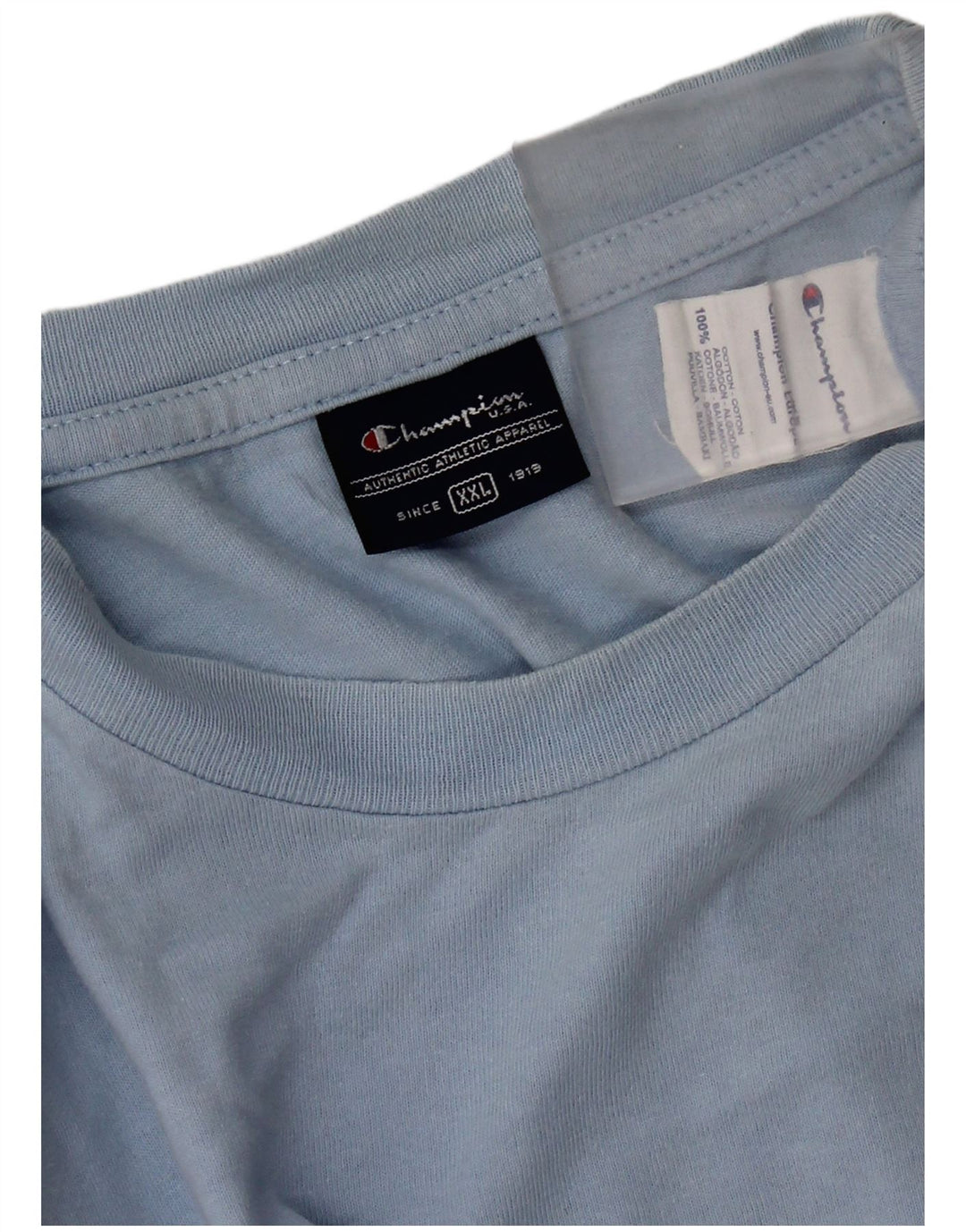 Champion Herren T-Shirt Top 2XL Blau Baumwolle